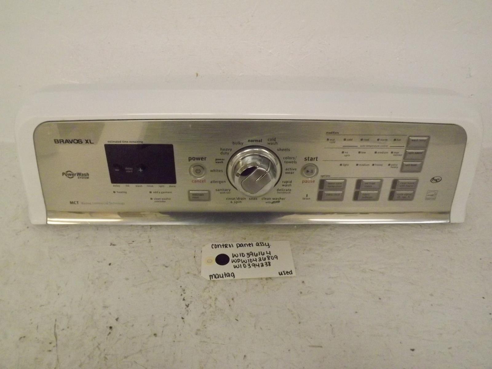 Maytag Washer W10396164 WPW10426809 W10394238 Control Panel Assembly Used Maytag Washer W10396164 WPW10426809 W10394238 Control Panel Assembly Used